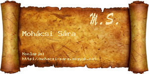 Mohácsi Sára névjegykártya