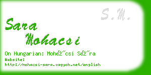 sara mohacsi business card